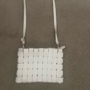 Anthropologie White Woven Crossbody Bag